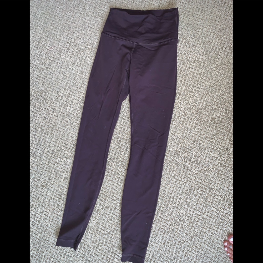 Lululemon High Waisted Wunder Under Maroon Legging